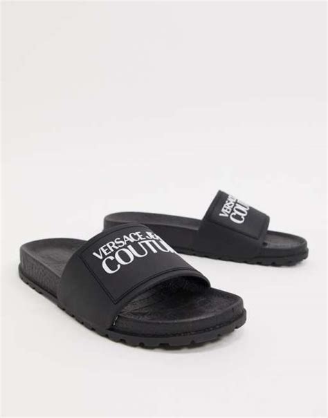 versace jeans slippers zwart|gianni versace men's slip ons.